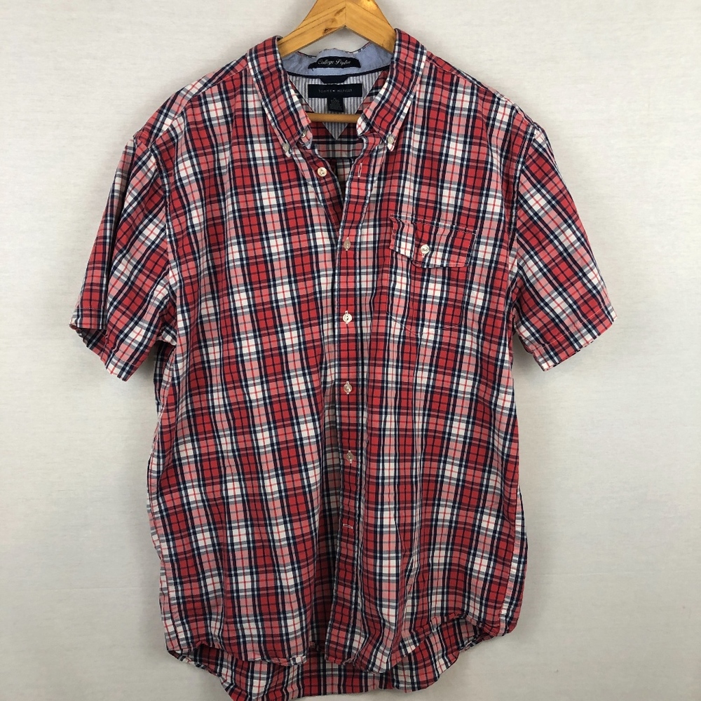 TOMMY HILFIGER SS Plaid Button Down Essential Tee